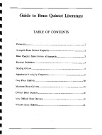 Guide to Brass Quintet Literature